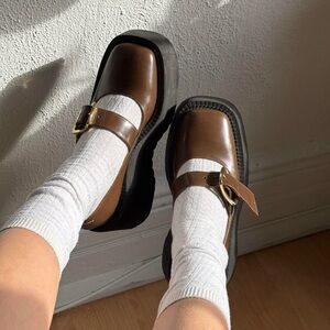 MM6 Maison Martin Margiela Brown Platform Shoes